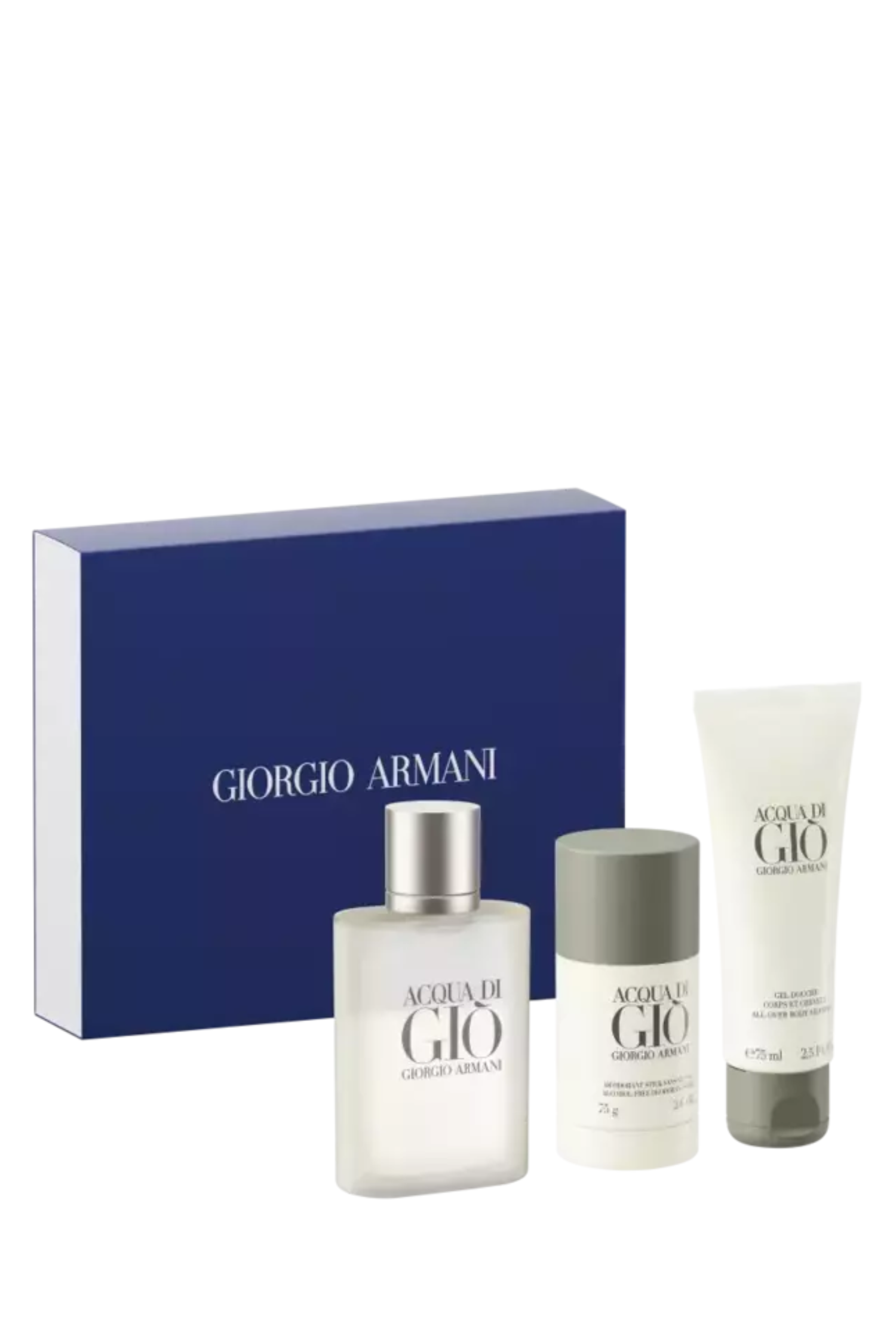 Kit Acqua di Giò Giorgio Armani - Eau de Toilette + Desodorante + Gel de Banho Masculino